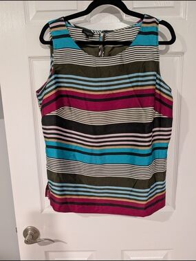 Talbots Plus Multicolored Striped Sleeveless Top in Size X